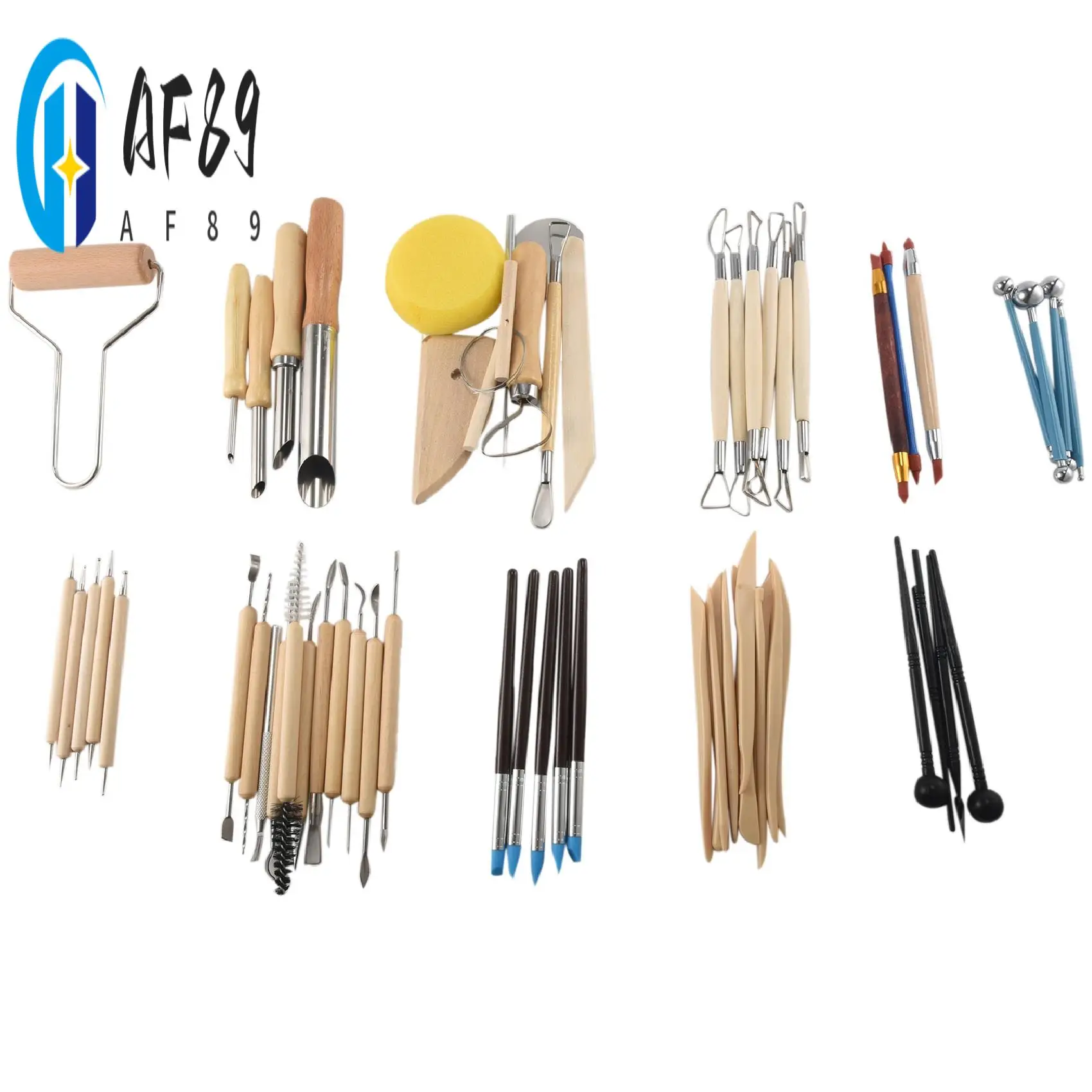 

AF89-61 шт. набор инструментов для глины, инструменты для полимерной глины, набор керамических инструментов, деревянная керамика, набор инструментов для очистки глины