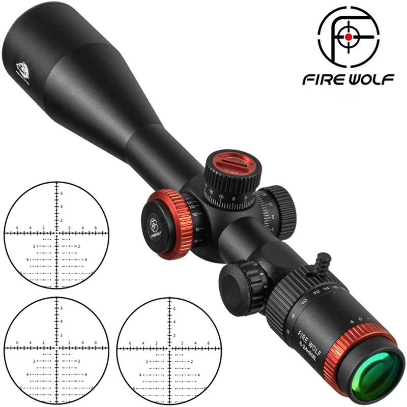 FIRE WOLF QZ 6-24X50E FFP red and green marking sniper rifle sight tactical air gun accessories rifle hunting