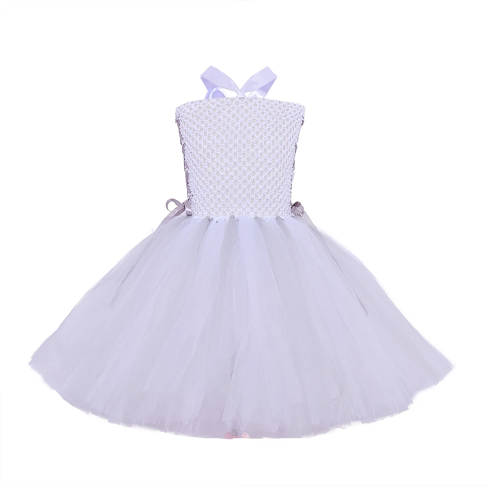 Ghost Bride Girls Halloween Costume Tutu Dress with Gloves Veil Teen Girls Cosplay Costume Fancy Dress Up Kids Party Dresses