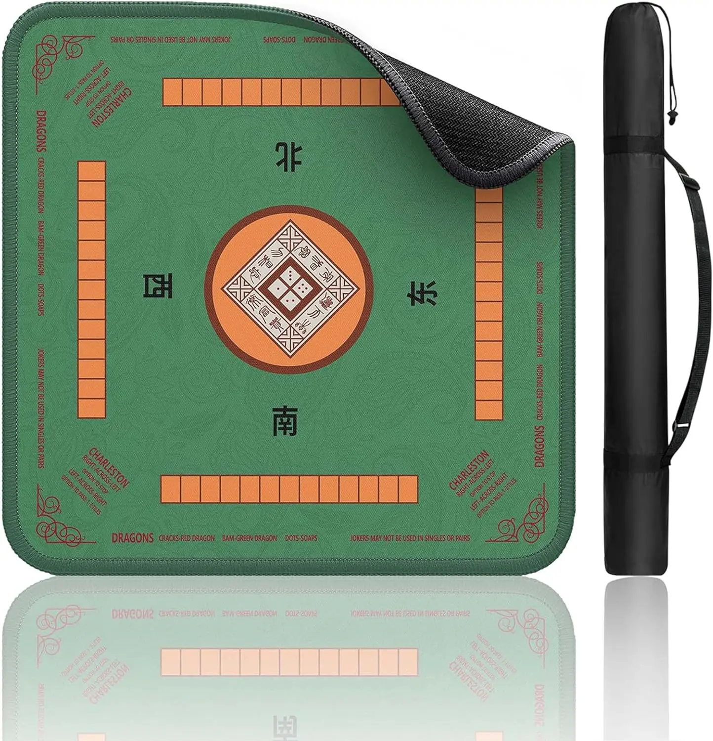 

31.5" Mahjong Mat with Case, Non-Slip, Noise-Reducing, Waterproof, Foldable for Games