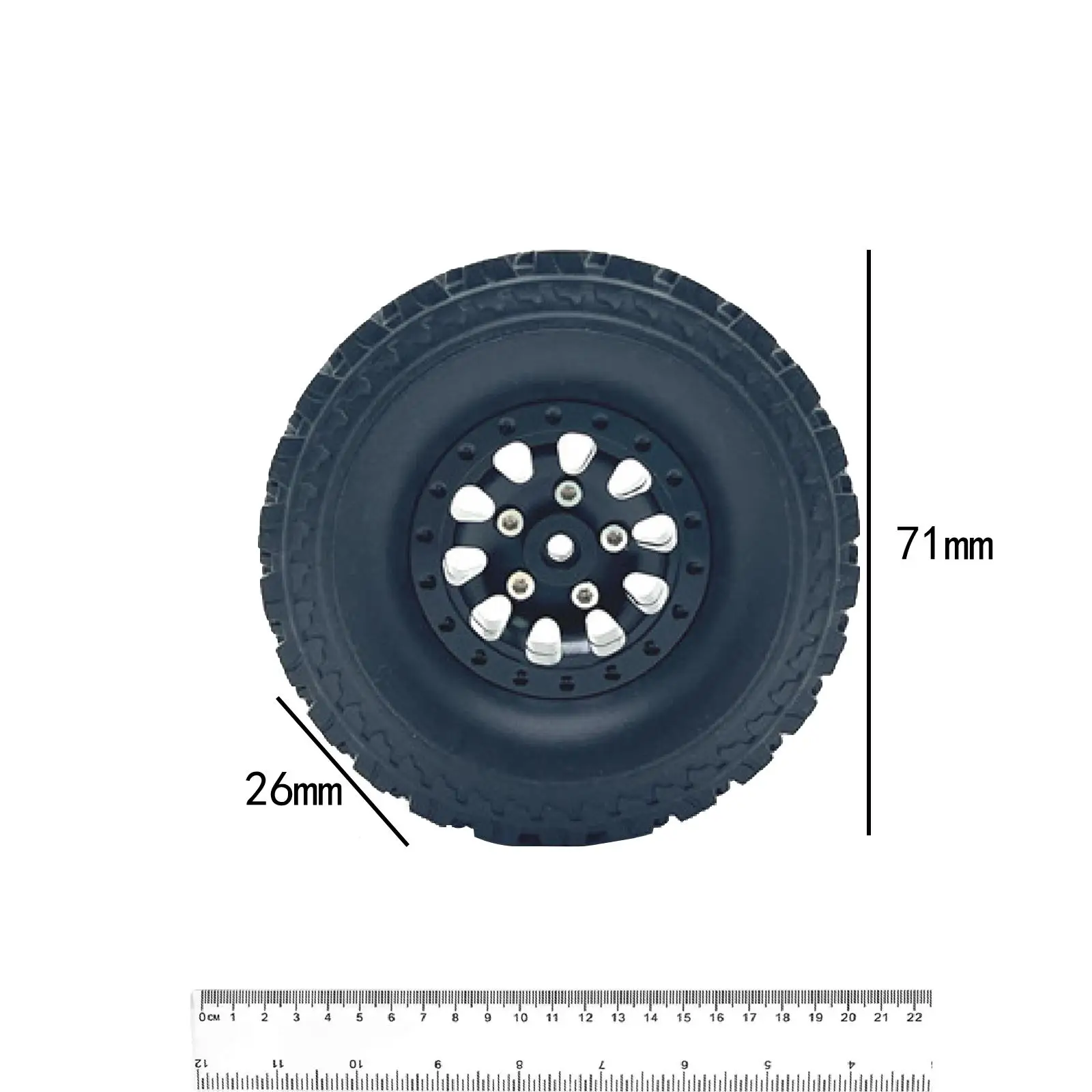 Juego de 4 llantas de metal para camiones RC 1/12 1/16 y coches sobre orugas