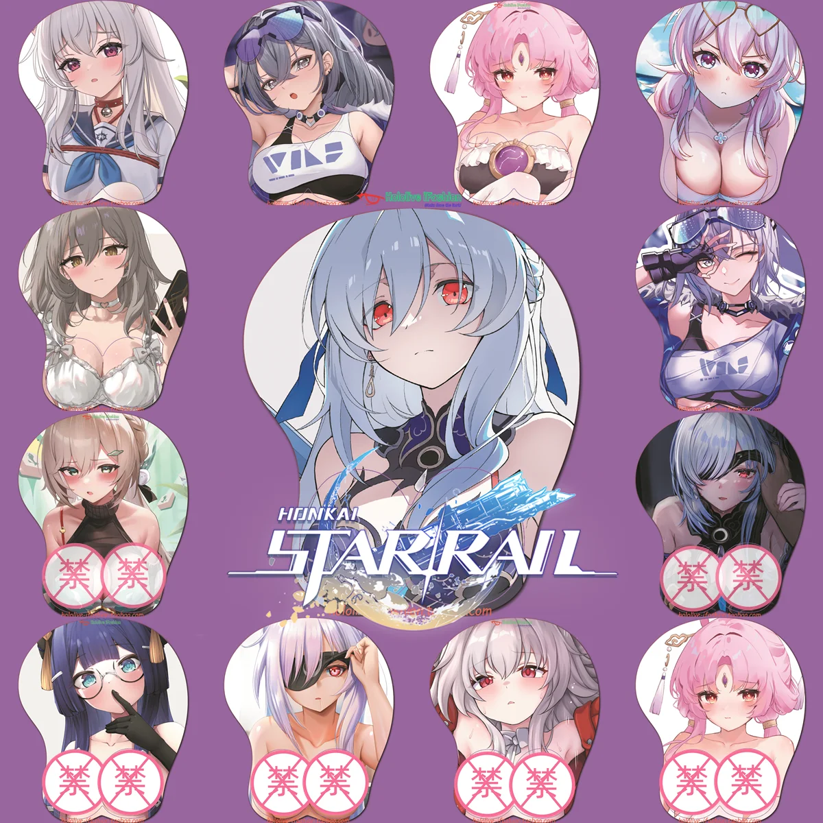 Honkai Star Rail 3D Mousepad Jingliu Fuxuan Sexy Hand Wrist Rest Mouse Pad Silicone Oppai Breast Soft Mouse Mat Office Work Gift