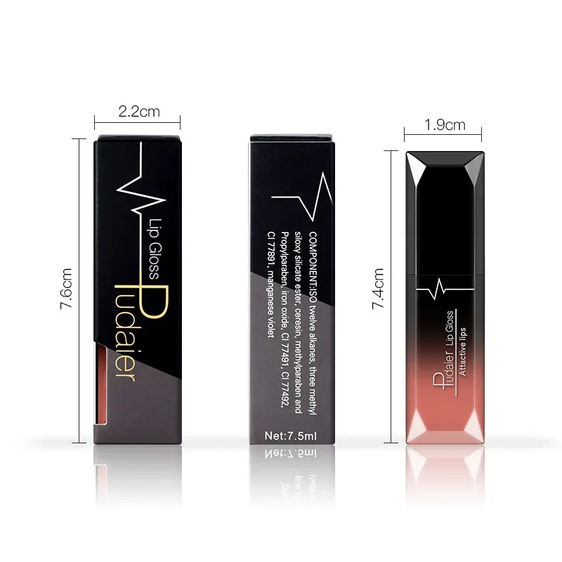 Pudaier 21 cores nude veludo lipgloss à prova dwaterproof água sexy fosco batom líquido hidratante brilho labial maquiagem beleza cosméticos