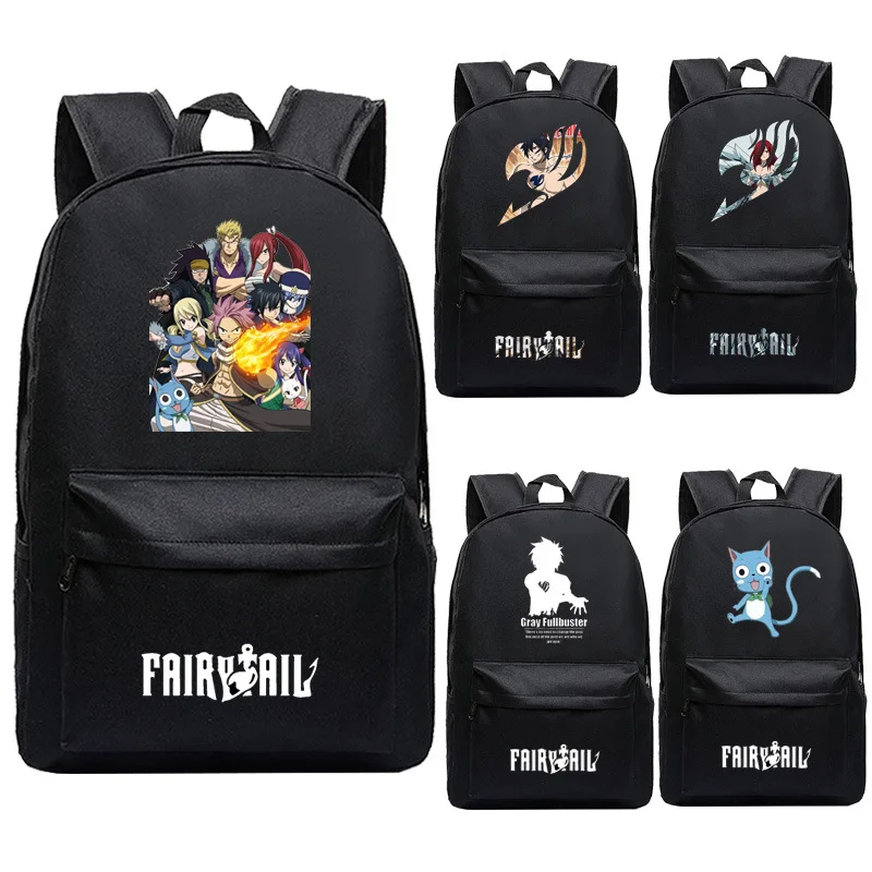 

Anime Fairy Tail Canvas Backpacks Student School Bag Cartoon Rucksack Travel Pack Laptop Bag Strong Backpack