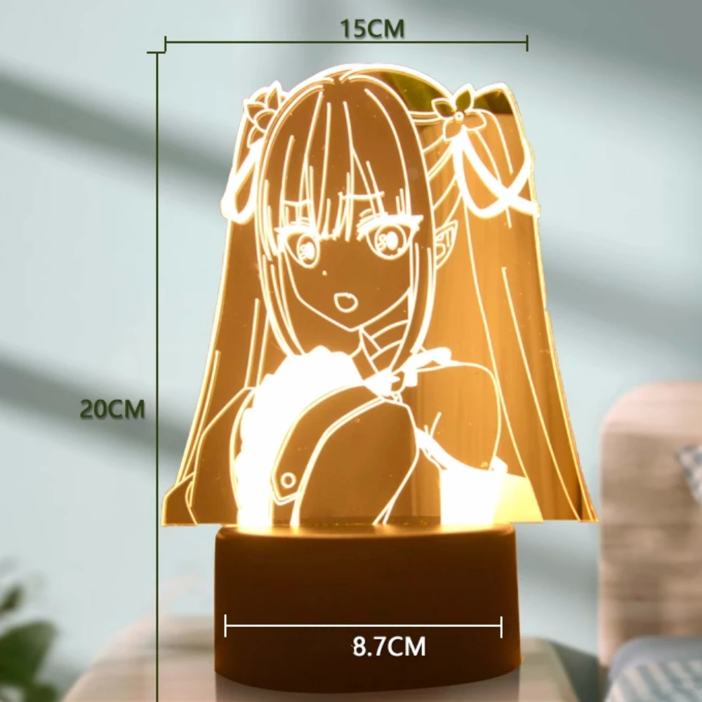 Anime Sky Music 3d Lamp Cartoon Nightlight Girls Manga Night Lamp Acrylic Light Board for Kids Children Gift Bedroom Decorative