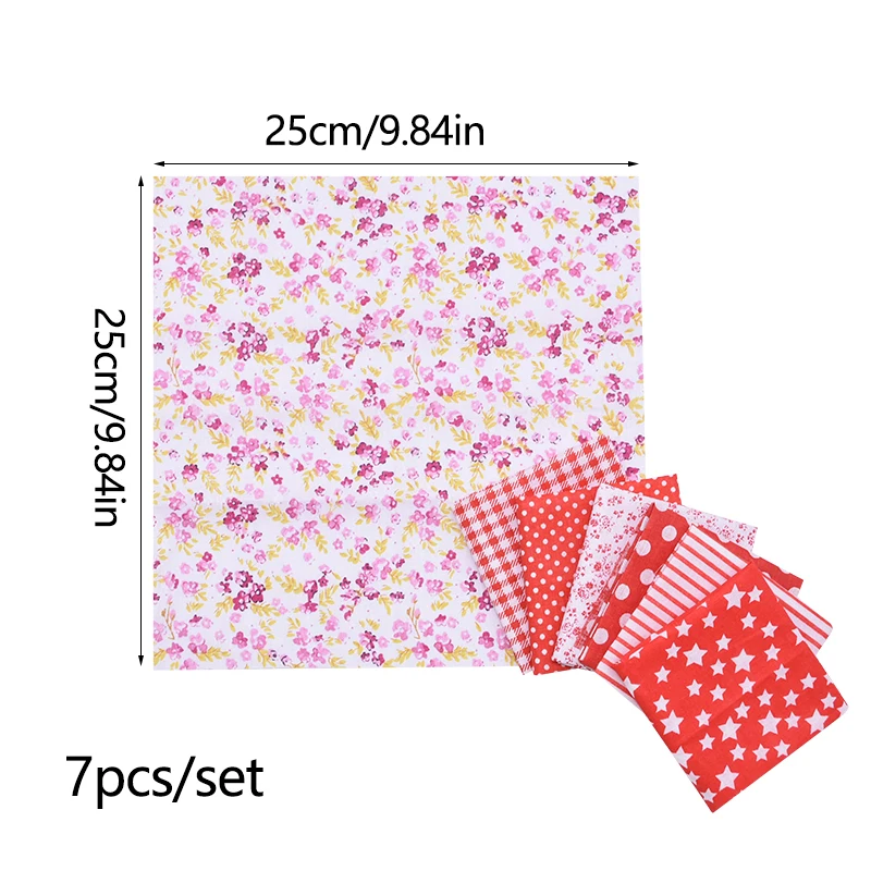 7pcs Printed Cotton Fabric For Patchwork Cloth DIY Sewing Quilting Material Craft Fabric Sewing Dolls Bag Needlework Cloth