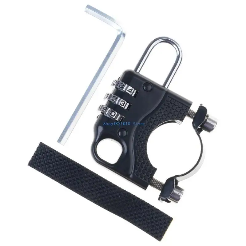 

T3LF Motorcycle 3 Digit Code Combination Lock Antitheft Scooter Helmets Lock for Handlebar Helmets Combination Lock