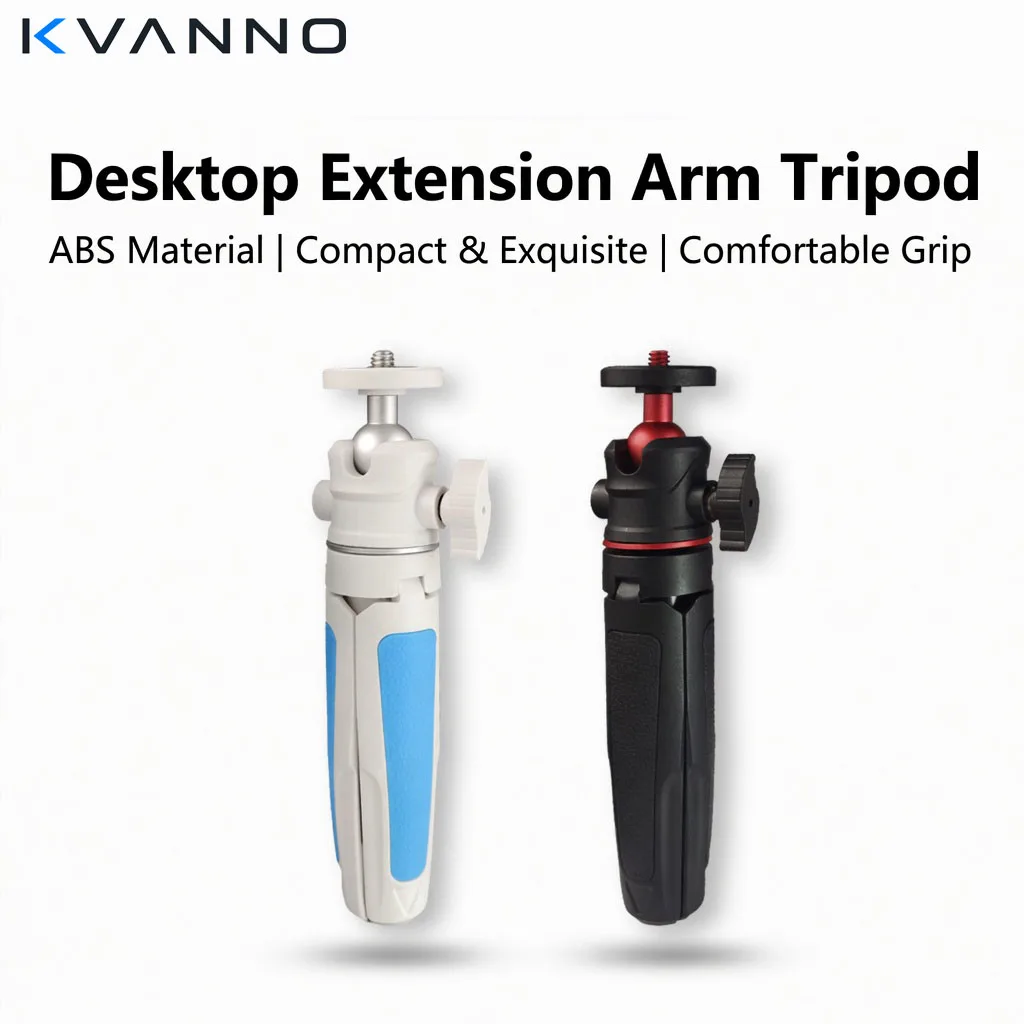 KVANNO WT08 Mini Tripé Portátil de Mesa com Braço Extensível 360 °   Suporte de Câmera para Telefone com Cabeça Esférica, Dobrável até 15cm, Parafuso 1/4, para Selfie e Vlog