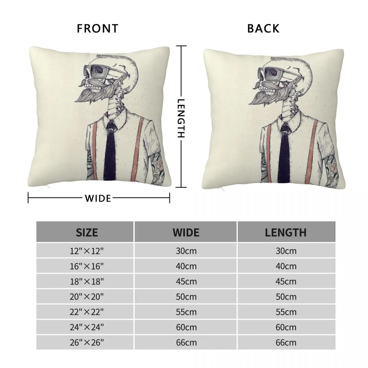 Gentleman Becomes A Hipster Square Pillowcase Polyester Linen Velvet Pattern Zip Decor Sofa Cushion Cover