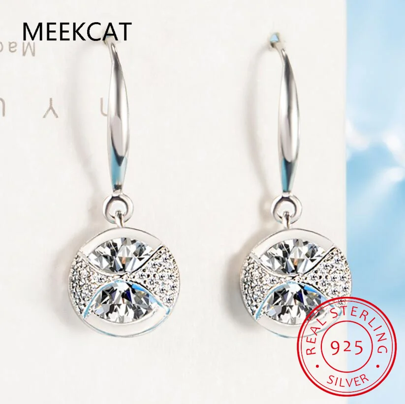 2.0ct Moissanite Diamond Drop Earrings for Women White Gold Plated Sparkling D Color Gem Lab Diamond Earring Beautiful image 4