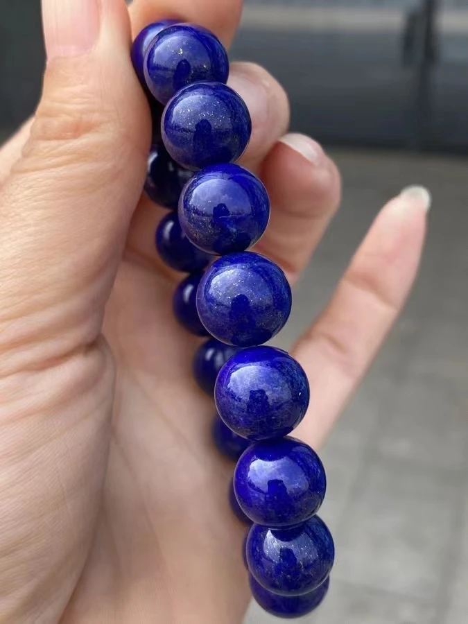 

Natural Lapis Lazuli Blue Gemstone Women Bracelet 12.5mm Beads Men Lapis Lazuli Stone AAAAA