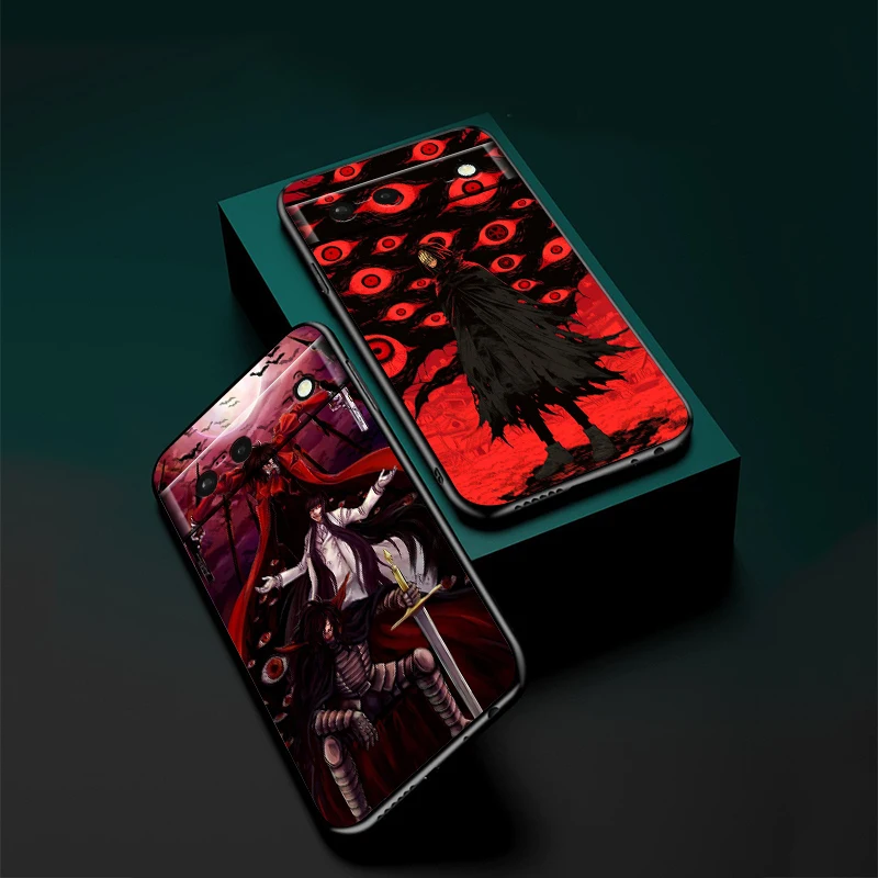 Hellsing Cool Cute For Google Pixel 9 8 7A 7 6A 6 5A 5 4 4A XL 5G Black Silicon Shockproof Shell Funda Phone Case