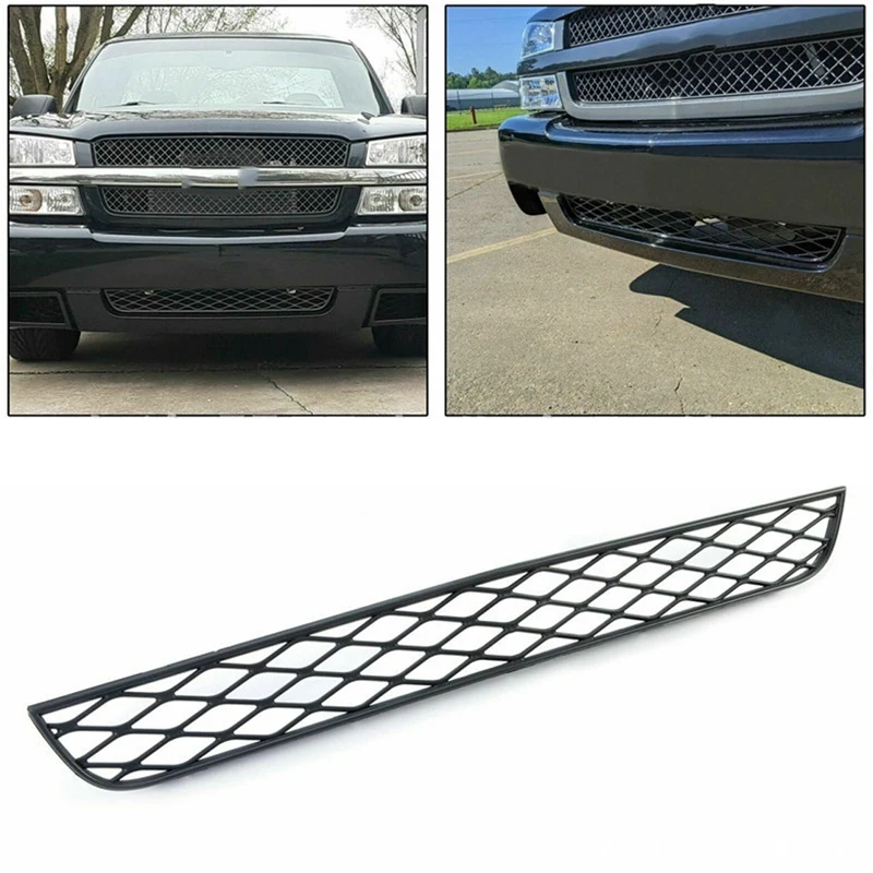 NEW-Car Front Lower Bumper Middle Net For Chevy Silverado 1500 2013-2016 Anti Dust Inner Vent Grille Cover Dark Grey