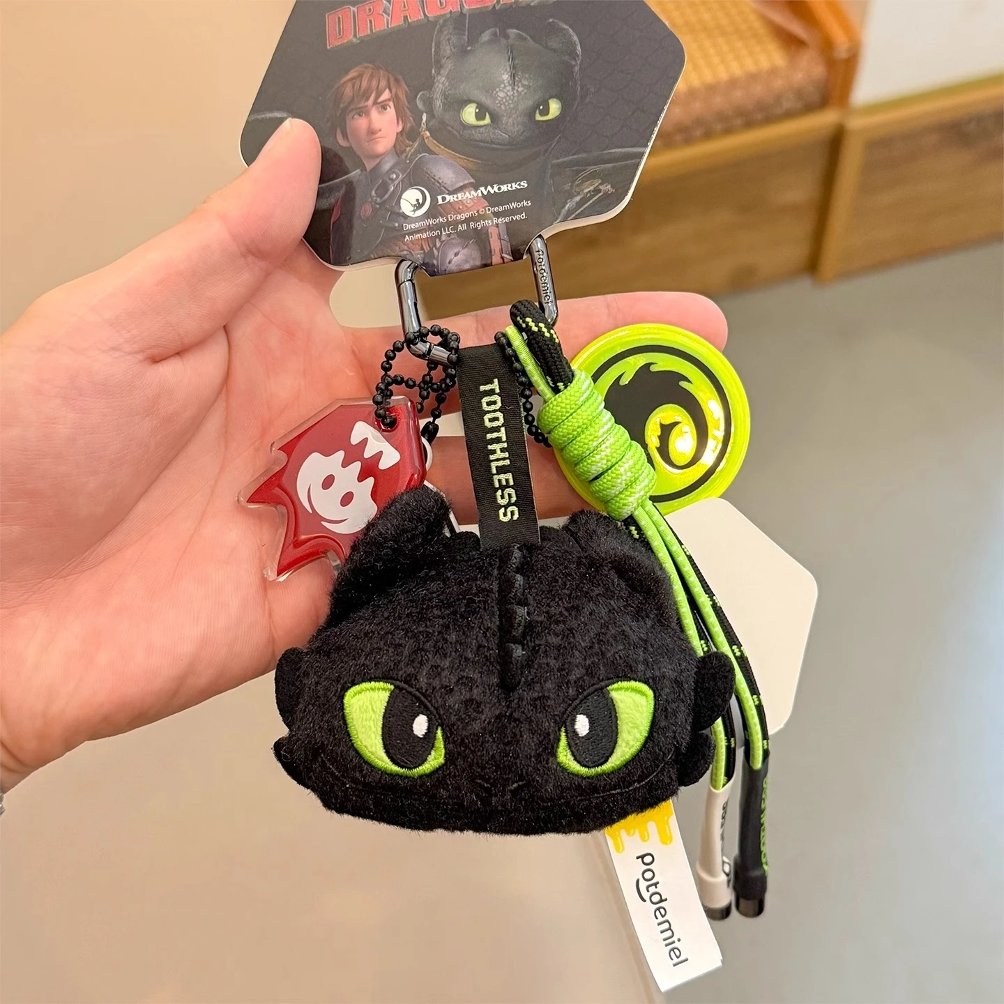 

Original How To Train Your Dragon Pendant Figure Toothles Plush KeyChain Potdemiel Dragon Taming Experts Card Storage Night Evil