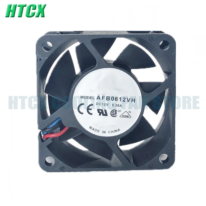 New 6CM 6025 12V 0.30A AFB0612VH Three wire Dual Ball Chassis Power Fan