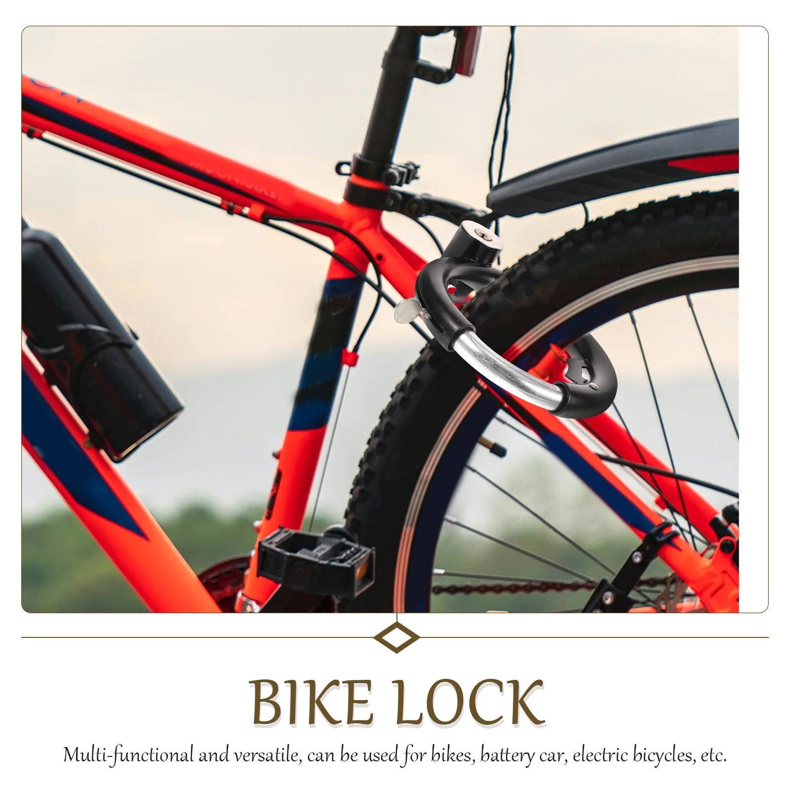 Bicycle Round Lock Anti-theft Bold Lock Mountain Bike Electric Bike Scooter Lock Steel Bicycle Lock Bike Safety Sure Equipment