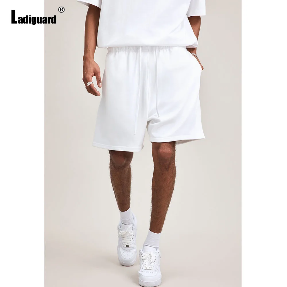 Mens Fashion Leisure Cotton Shorts Sexy Elastic Waist Half Pants White Soft Casual Beach Shorts Male Sports Running Outfits New