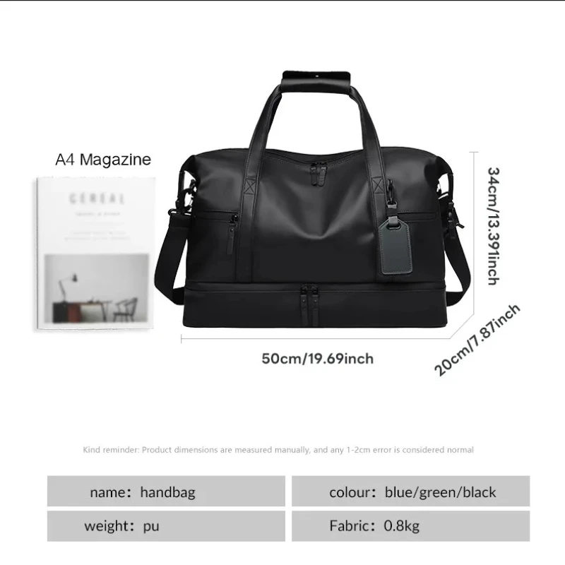 Fashion Travel Tote Bag for Men and Women Large Capacity Shoulder Crossbody Handbag Leisure Sports  Simple Business Travel Bag