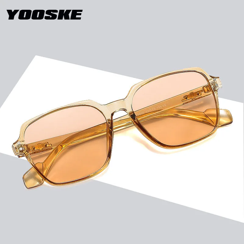 YOOSKE Retro Square Women's Sunglasses 2023 Brand Designer Vintage Luxury Sun Glasses for Men Driving Clear Eyewear UV400 shade