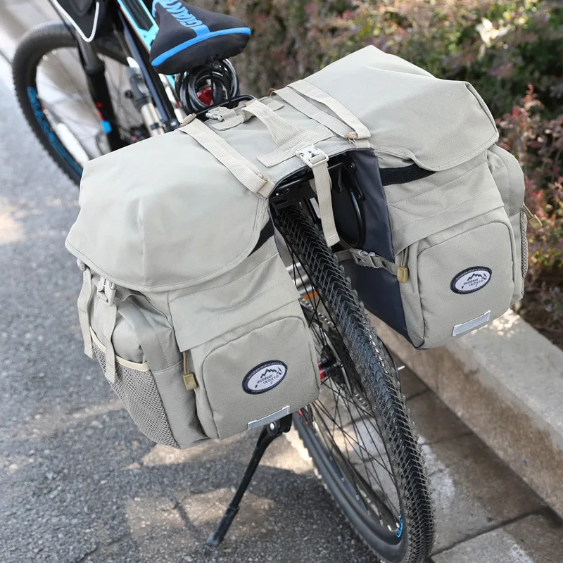 Bicycle Bag 50L Nylon Bike Bag Rear Rack Trunk Bike Luggage Back Seat Pannier Reflective Cycling Storage Bag Bicycle Accessories