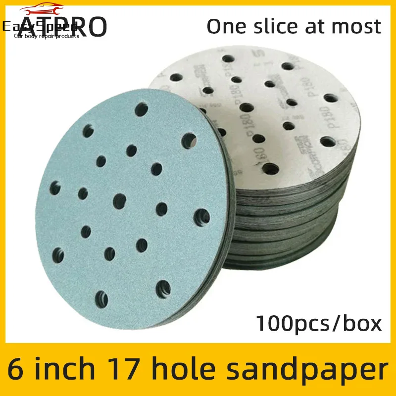 

6 Inch 17 Hole Sandpaper Suitable For FESTOOL Car Polishing Round Self-adhesive Back Velvet 150mm