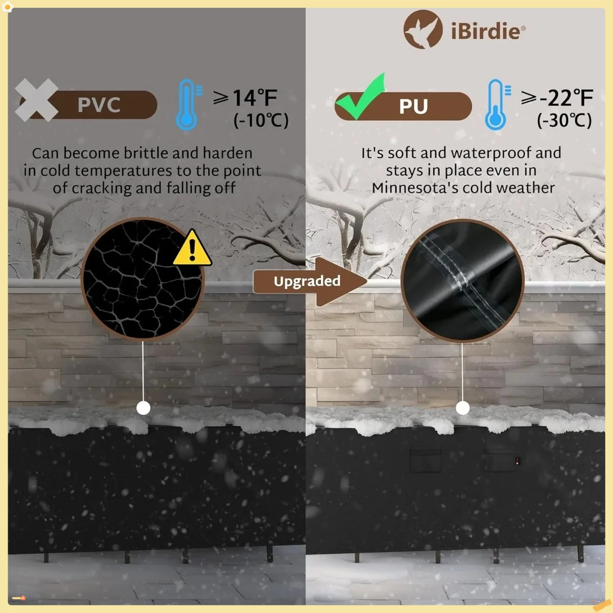 غطاء طقم طعام للفناء مقاس 144 × 144 بوصة مناسب لجميع الأحوال الجوية، قماش مقاوم للماء والأشعة فوق البنفسجية 600D، مناسب عالمي لطاولة 130 136 138 بوصة #4
