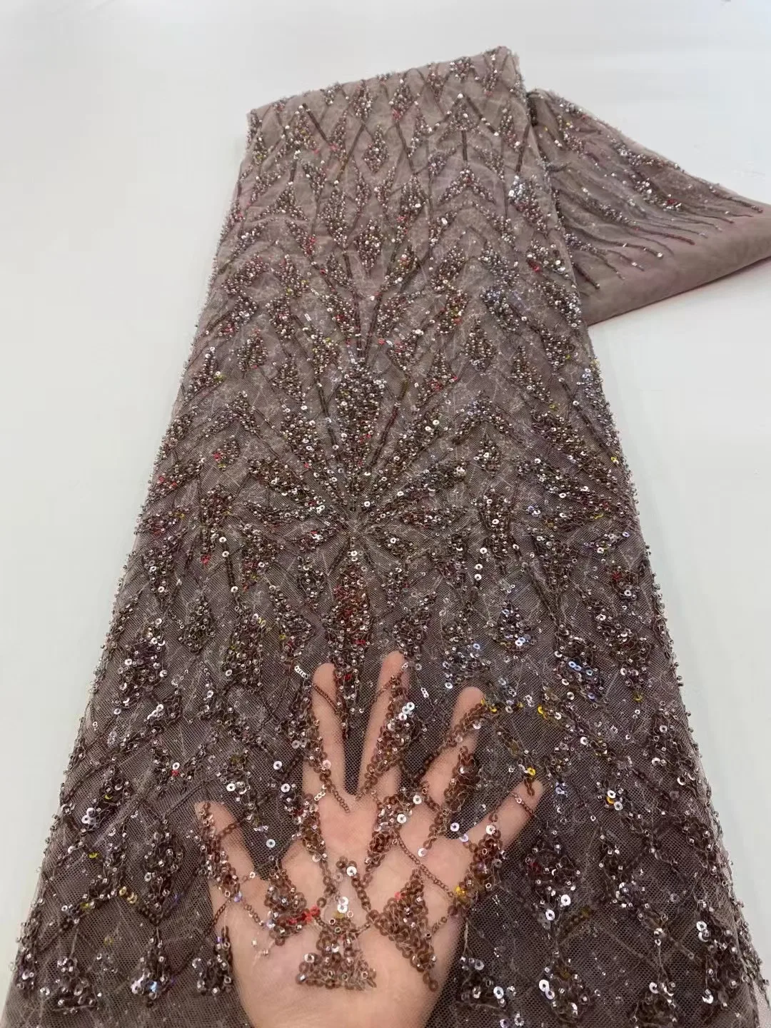 럭셔리 아프리카 스팽글 레이스 직물 고품질 5 야드 자수 웨딩 파티 봉제에 대한 프랑스 나이지리아 얇은 명주 그물 레이스 원단