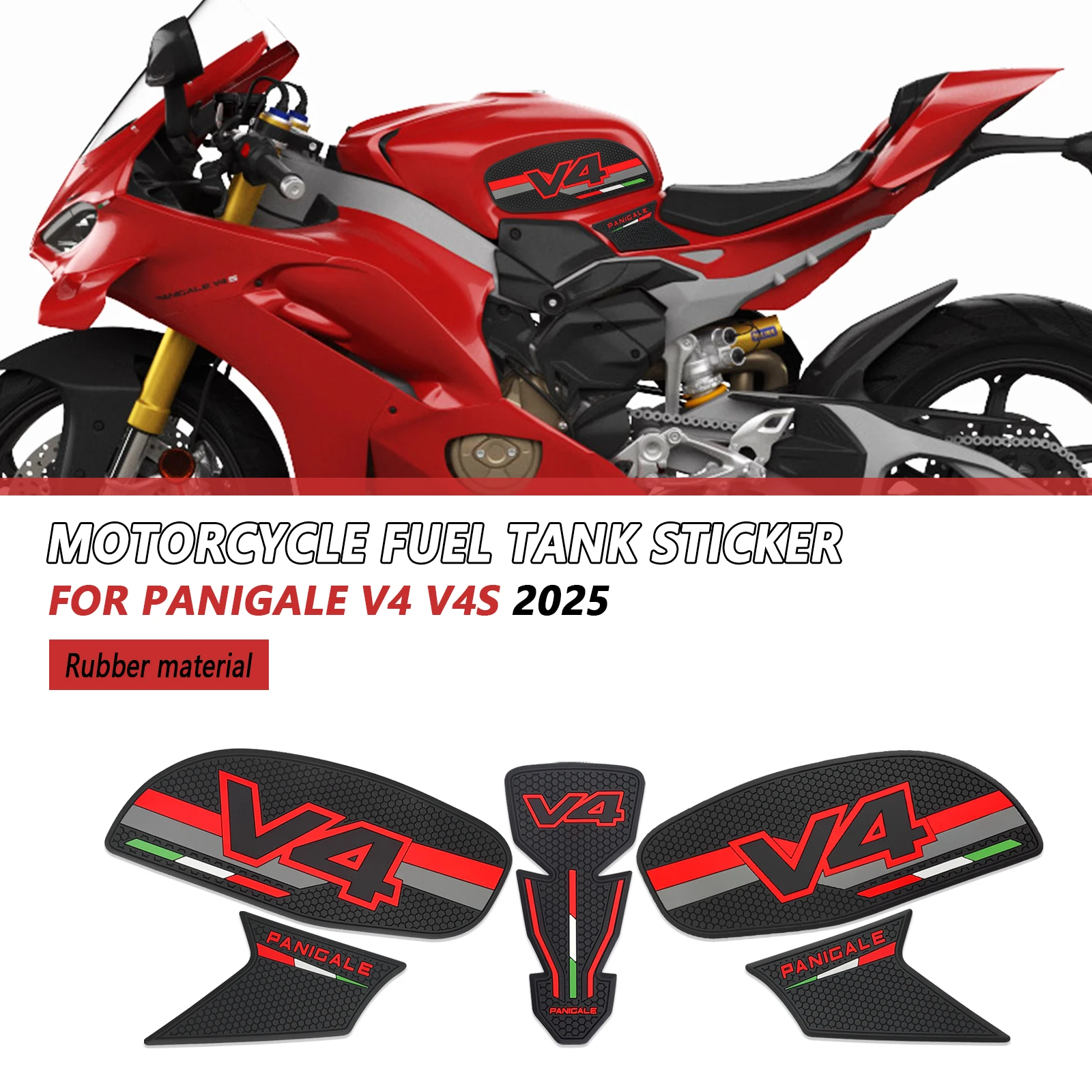 

Rubber Sticker For Panigale V4 2025 Panigale V4S 2025 Motorcycle Side Tank Pad Anti Scratch Stickers Accessories