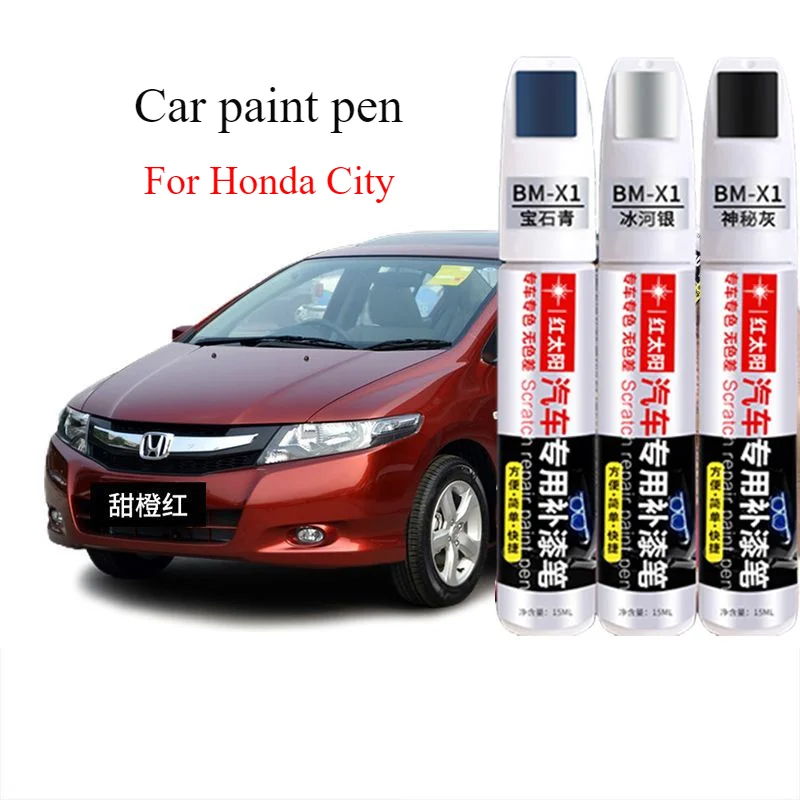 For Honda city Repair Pen Storm Silver Sweet Orange Red Taffeta White Car Repair Artifact  Honda city Car Paint