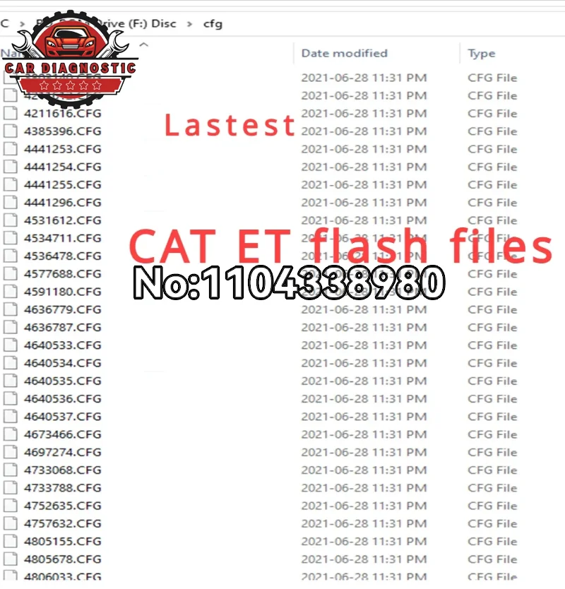 2021 CAT ET flash files for the Flash memory programming 80GB HDD