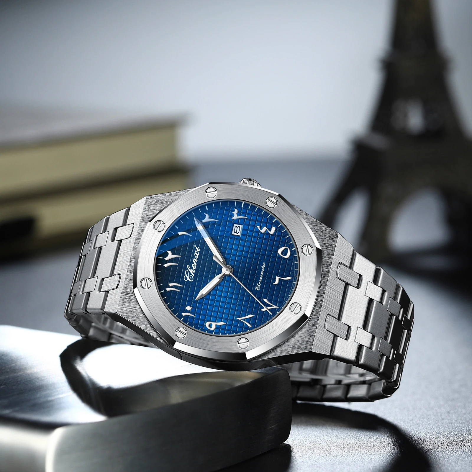 Chenxi nova marca superior casual relógio masculino esportes luminoso à prova dwaterproof água calendário inoxidável relógios de aço quartzo relógio de pulso masculino