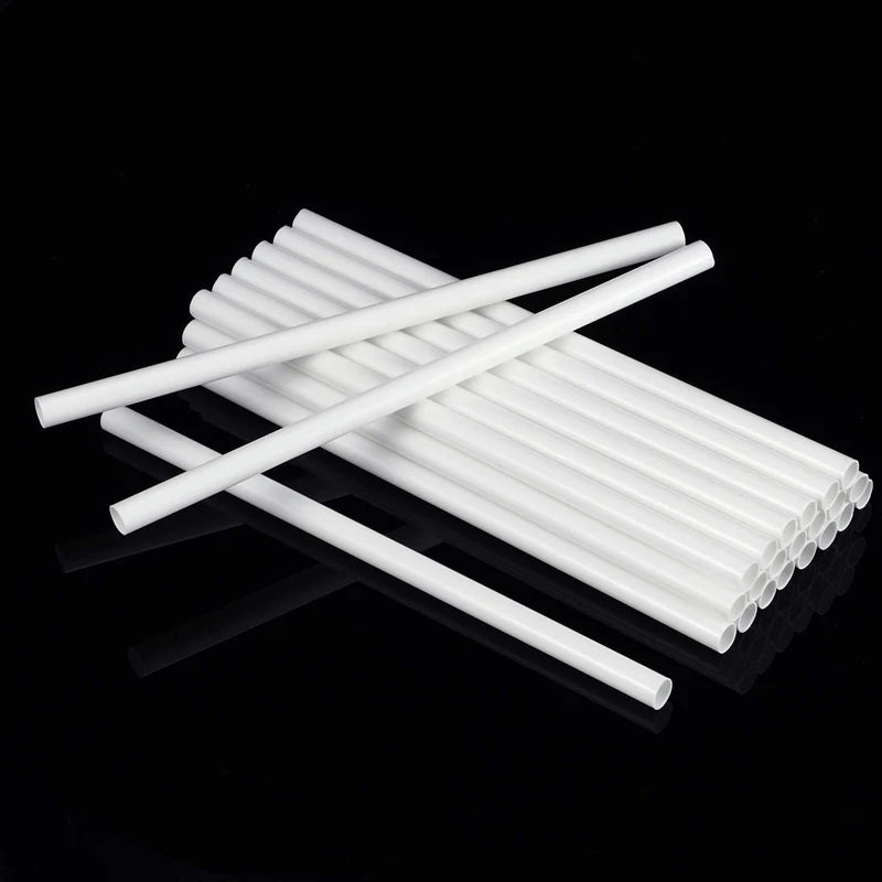 100 Pieces Plastic White Cake Dowel Rods For Tiered Cake Construction And Stacking (0.4 Inch Diameter 12 Inch Length)