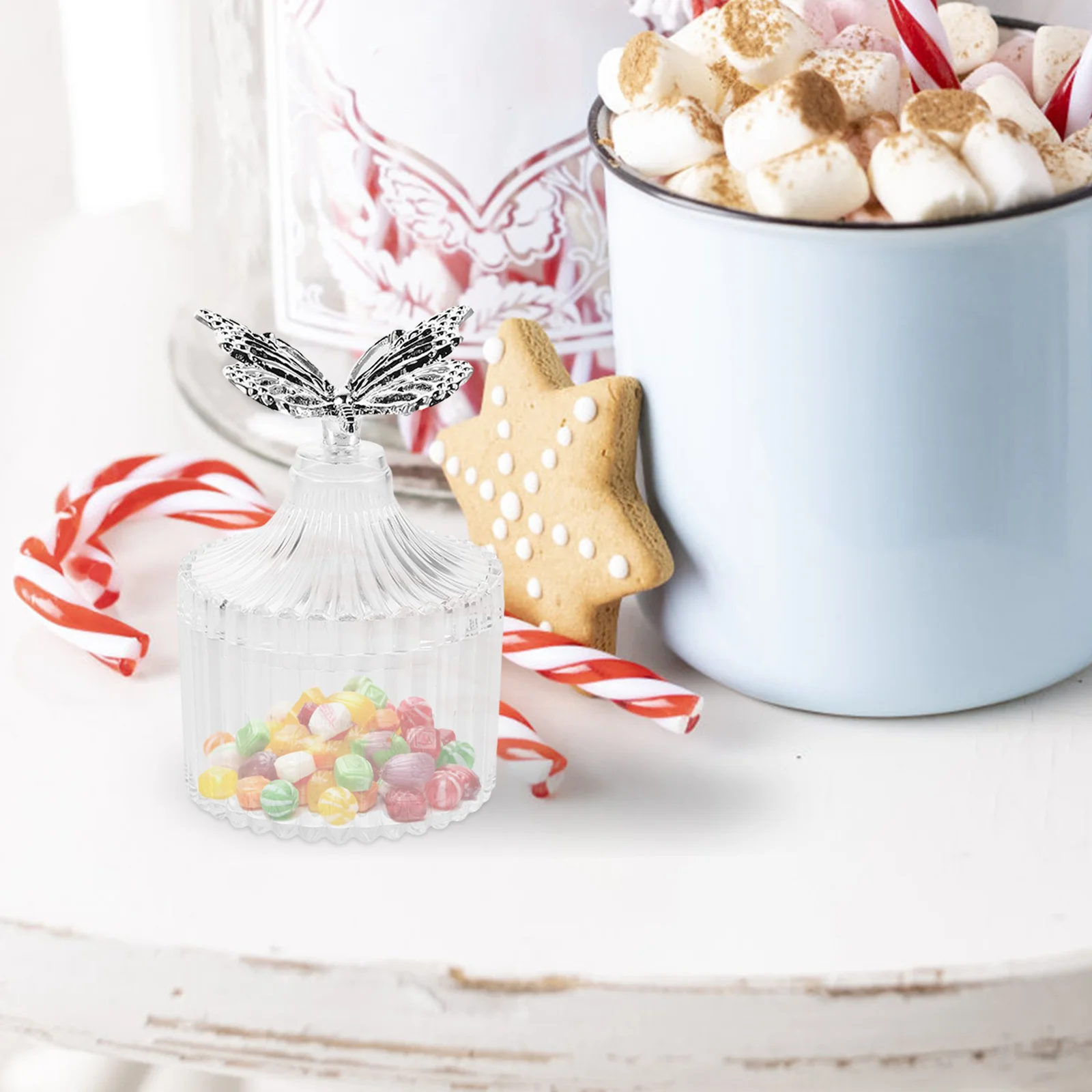 

12Pcs Butterfly Lid European Style Wedding Favor Boxes Clear Plastic Candy Containers Bridal Shower Candy Boxes