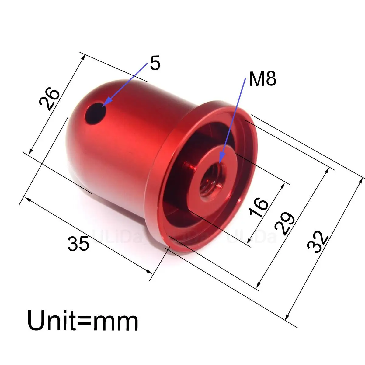 Aluminum Spinner with Prop Nut M8 1.25inch for DLE20/Enya FS120/ All YS 4 Stroke Engine RC Aircraft