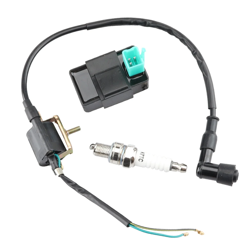 

AC CDI Ignition Coil Spark Plug Voltage Regulator Kit for 50cc 70cc 90cc 110cc 125cc Scooter Moped Go Kart Dirt Bike ATV