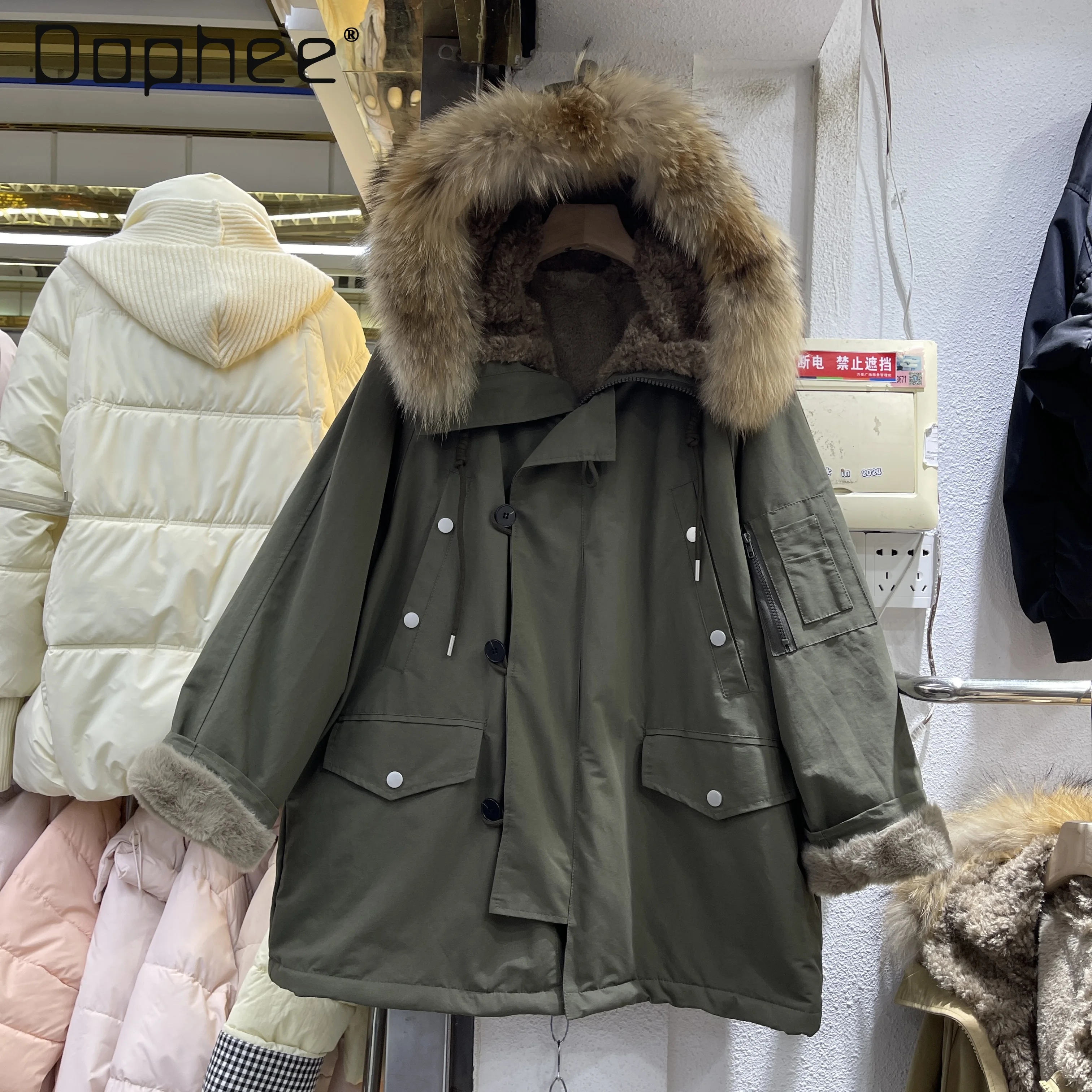 

2025 Winter New Korean Style Parka Coat Women Loose Thickened Lamb Wool Cotton Coat High-end Cotton Jacket