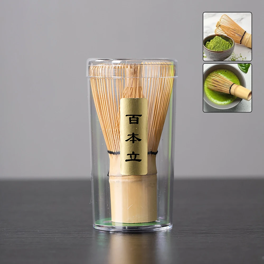 Japanischer Chasen Matcha Grüntee-Pulver-Schneebesen, Rührer, Bambusbürste mit Aufbewahrungsbox