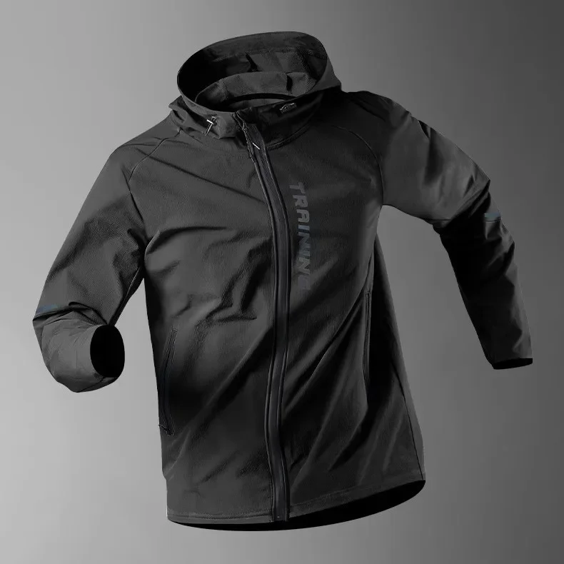 Men\'s Windproof Jacket Sports Running Training Coat for Spring Autumn, Waterproof Rainproof Quick-Dry Cycling Hiking Windbreaker