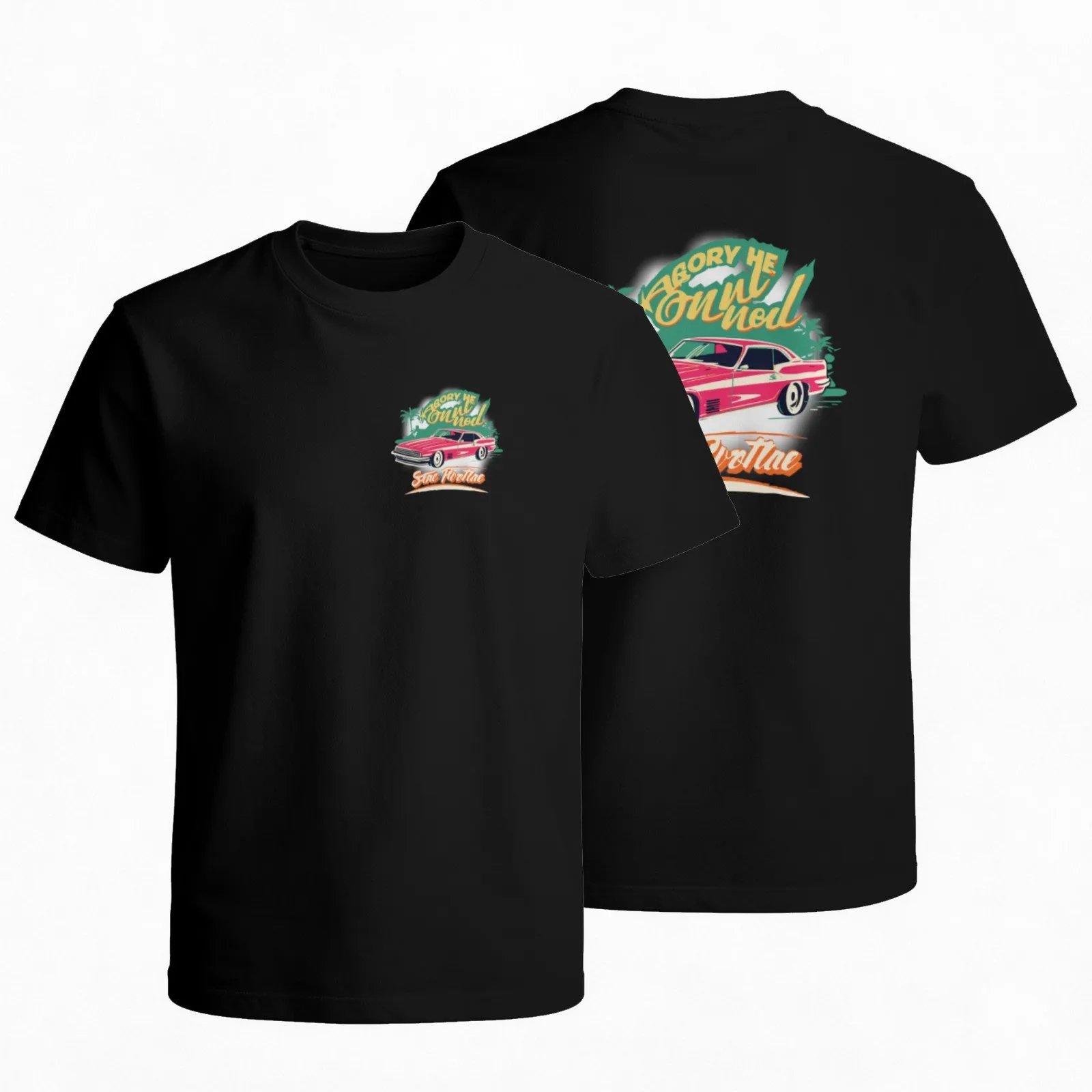 Sorry He Can't Control Cars Palm Graphic Print Cotton Crewneck T Shirt Short Sleeve Daily Tee