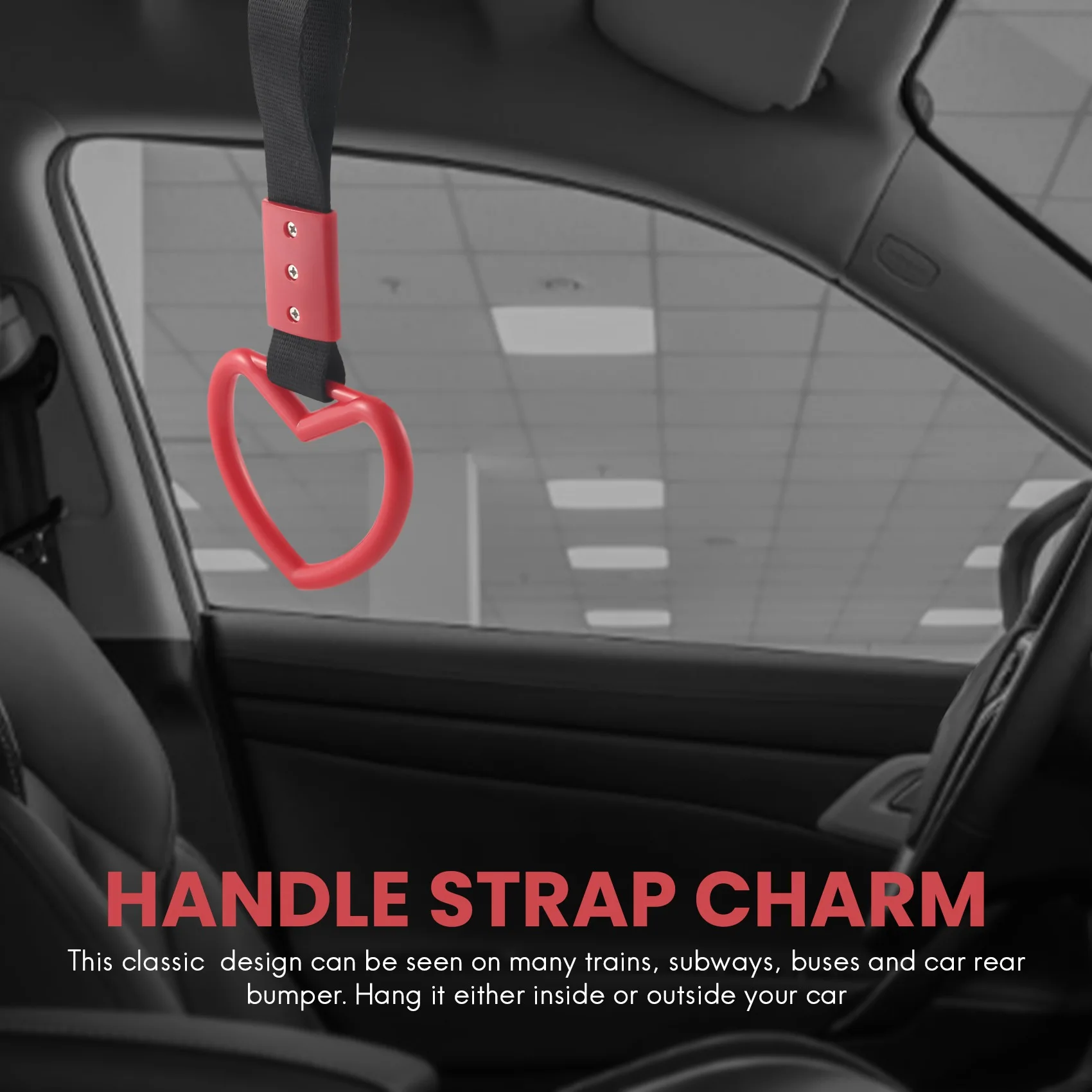 Heart Jdm Tsurikawa Ring For Subway Train Bus Handle Strap Charm Drift Universal