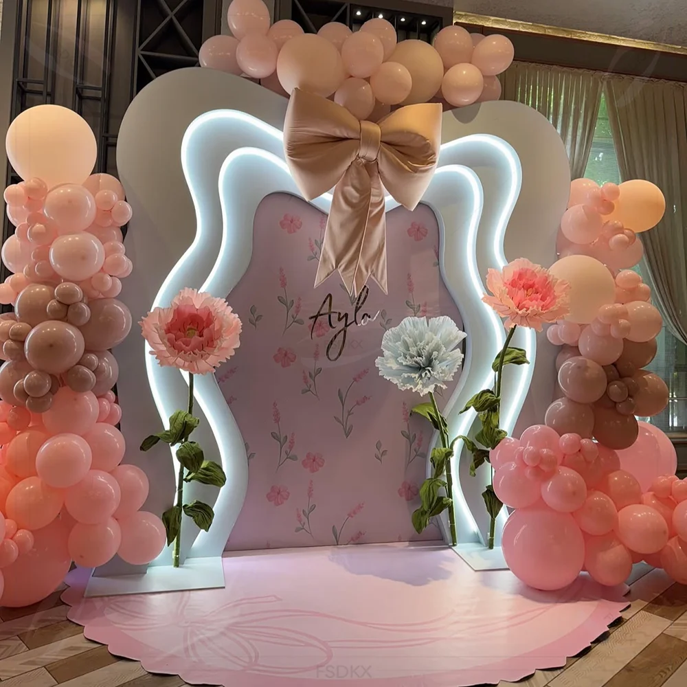 

Luxury Wedding Decor Supplies Decorations Party Ripple Curve Backdrop Hotel Banquet Wedding Backdrop