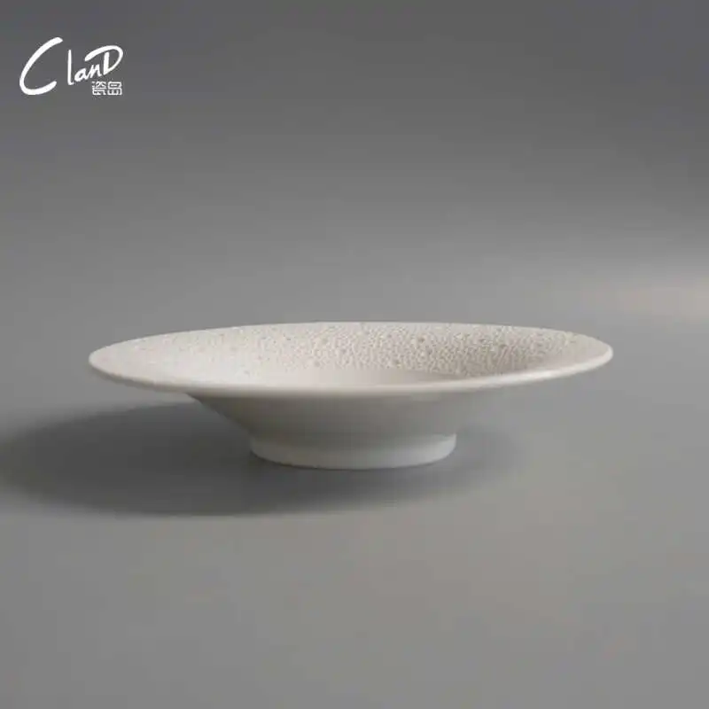 ceramic salad bowl meteor shower trumpet Bowl hotel restaurant high sense artistic cuisine dessert bowl cold dish swing plate