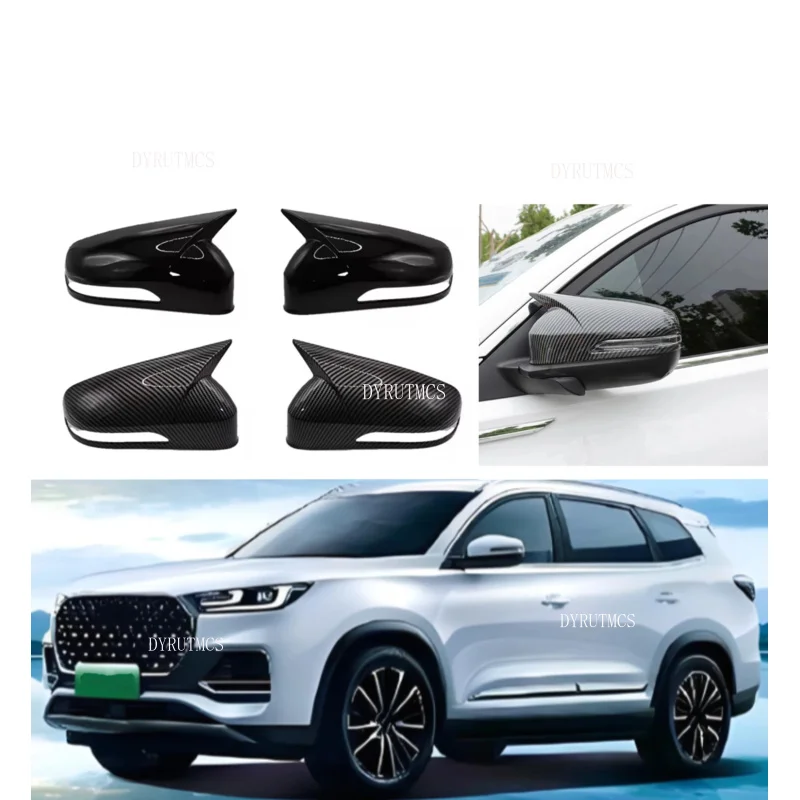 

Fit For Chery Tiggo 8 Pro MAX 2018-2022 Car Rearview Side Mirror Cover Wing Cap Rear View Case Trim Carbon Fiber