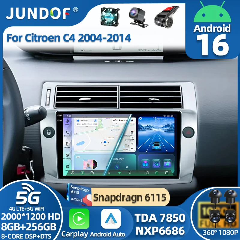

Android 16 Car Radio For Citroen C4 C-Triomphe Quatre 2004-2014 Multimedia Video Player GPS Carplay Auto Stereo Head Unit DVD