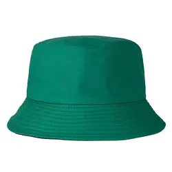 Summer Fashion Reversible Bucket Hat Green Black Adult Outdoor Sport Sun Beach Fisherman Cap Unisex Daily Solid Visor Panama Hat