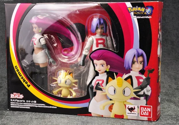 بانداي الأصلي بوكيمون S.H.Figuarts SHF Ash Ketchum بيكاتشو جيسي جيمس ميوث أنيمي عمل أرقام للأطفال دمى هدايا #5