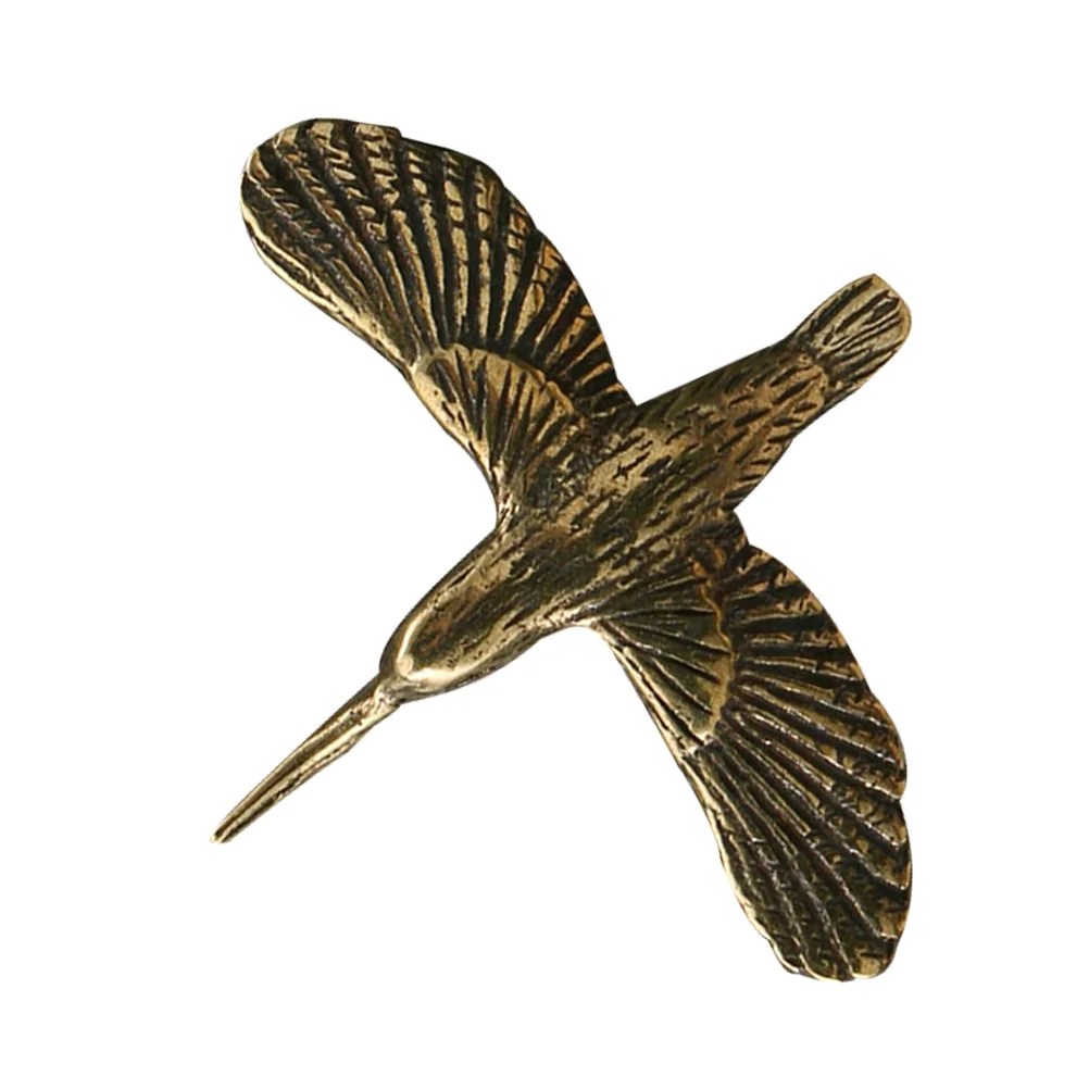 Announcement Bird Ornaments Hummingbird Brass Figurine Golden Statue Office Birds