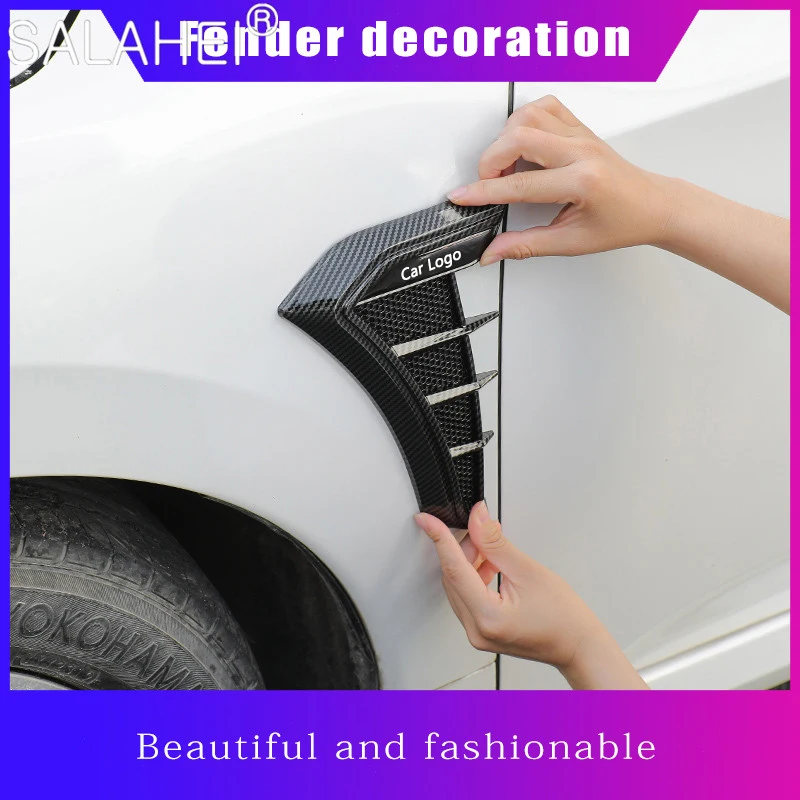 Carbon Black Car Fender Side Vents Air Flow Intake Hole Grille Sticker Cover For Dacia Lodgy Mcv Sandero Duster Spring Logan