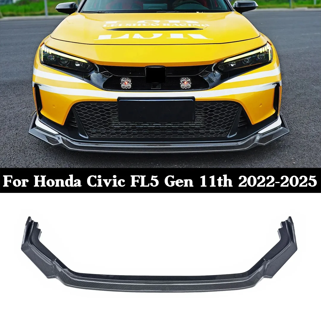 Para Honda Civic FL5 2022-2025 alerón de labio de parachoques delantero, Kit de carrocería estilo TYPE R Protector para accesorios Civic de 11. a generación