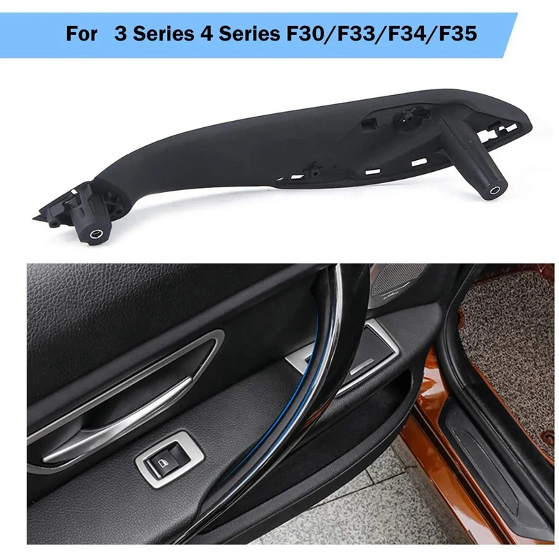 2 Pair Car Accessories: 1 Pair Black Front Left/Right Car Inner Door Handle & 1 Pair Front Hood Kidney Grille